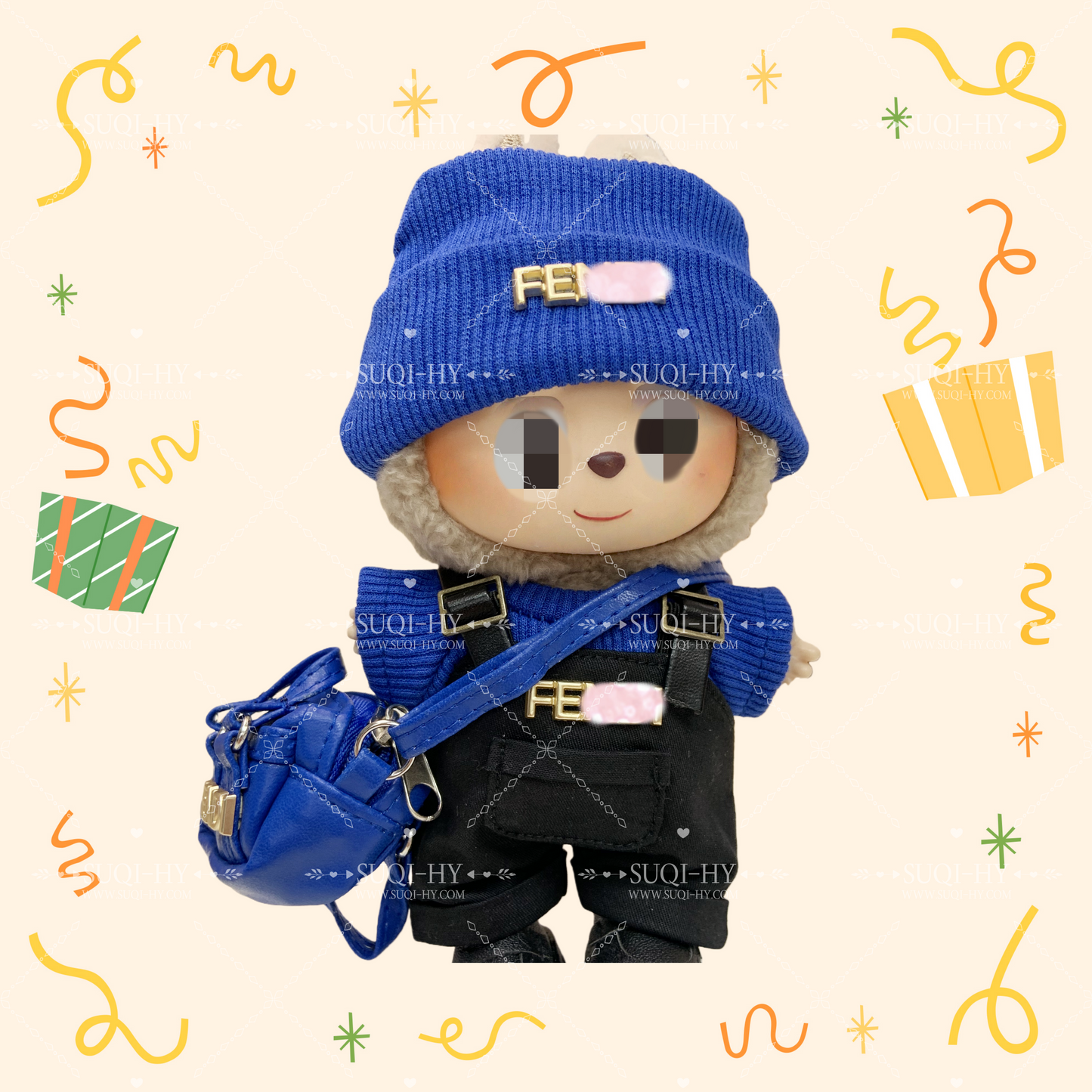 Handmade popular three piece set of pure cotton with designer patterns suitable for 17cm LBB