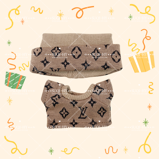 17cm Enamelled Rubber Plush Doll Clothes, Backpack and Glasses - Compatible with v1, v2, v3