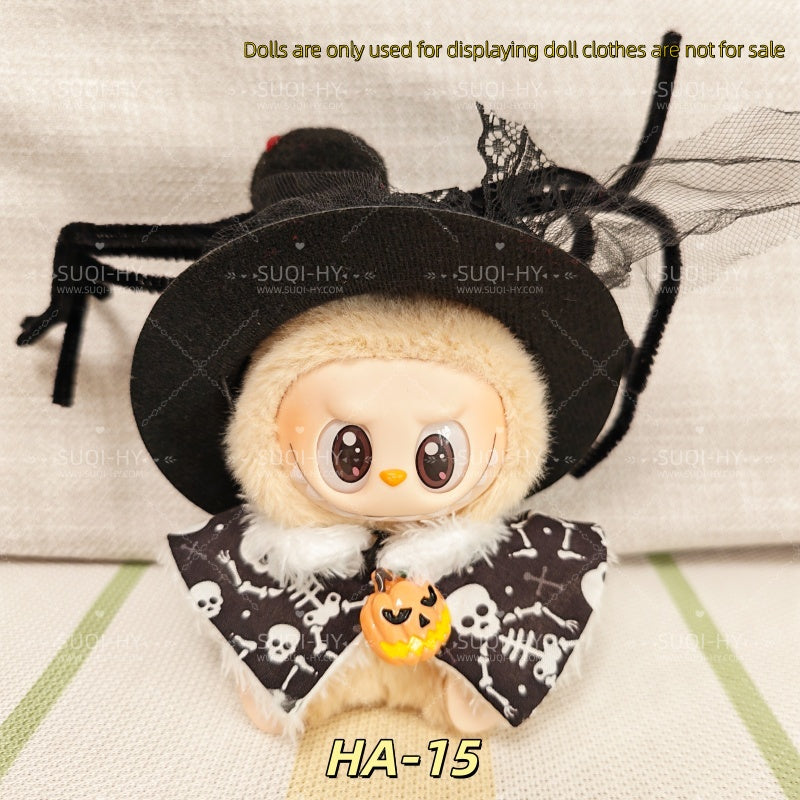 Halloween outfit decoration: suitable for wrapping 17cm plush toys around 10cm tall plush toy clothes