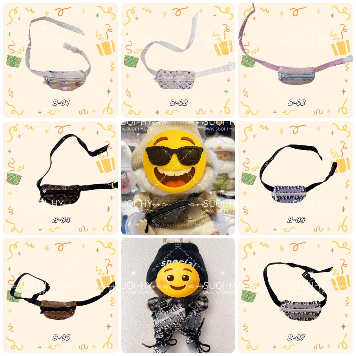 LULU Purse、bag for 17cm dolls like cotton dolls, suitable for Lafufu