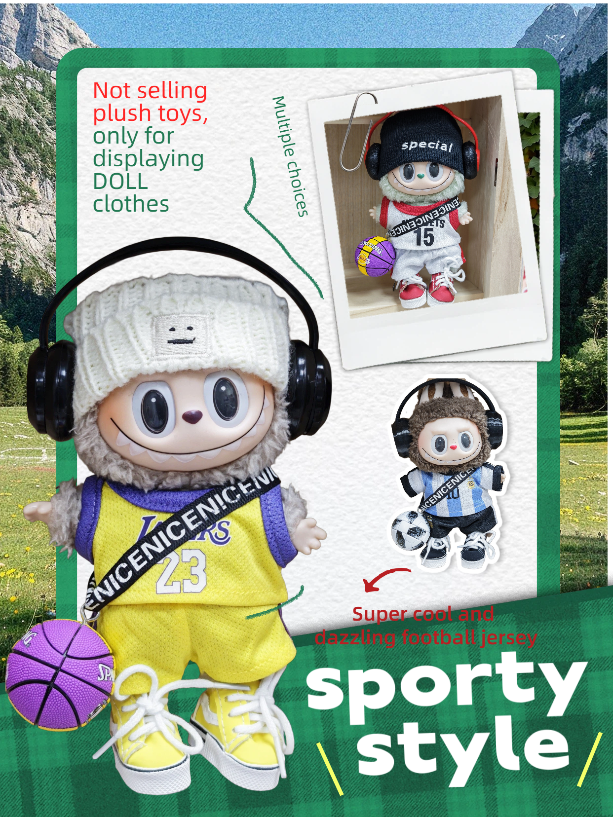 Handmade sportswear suitable for 17cm LBB, basketball, football, school uniform