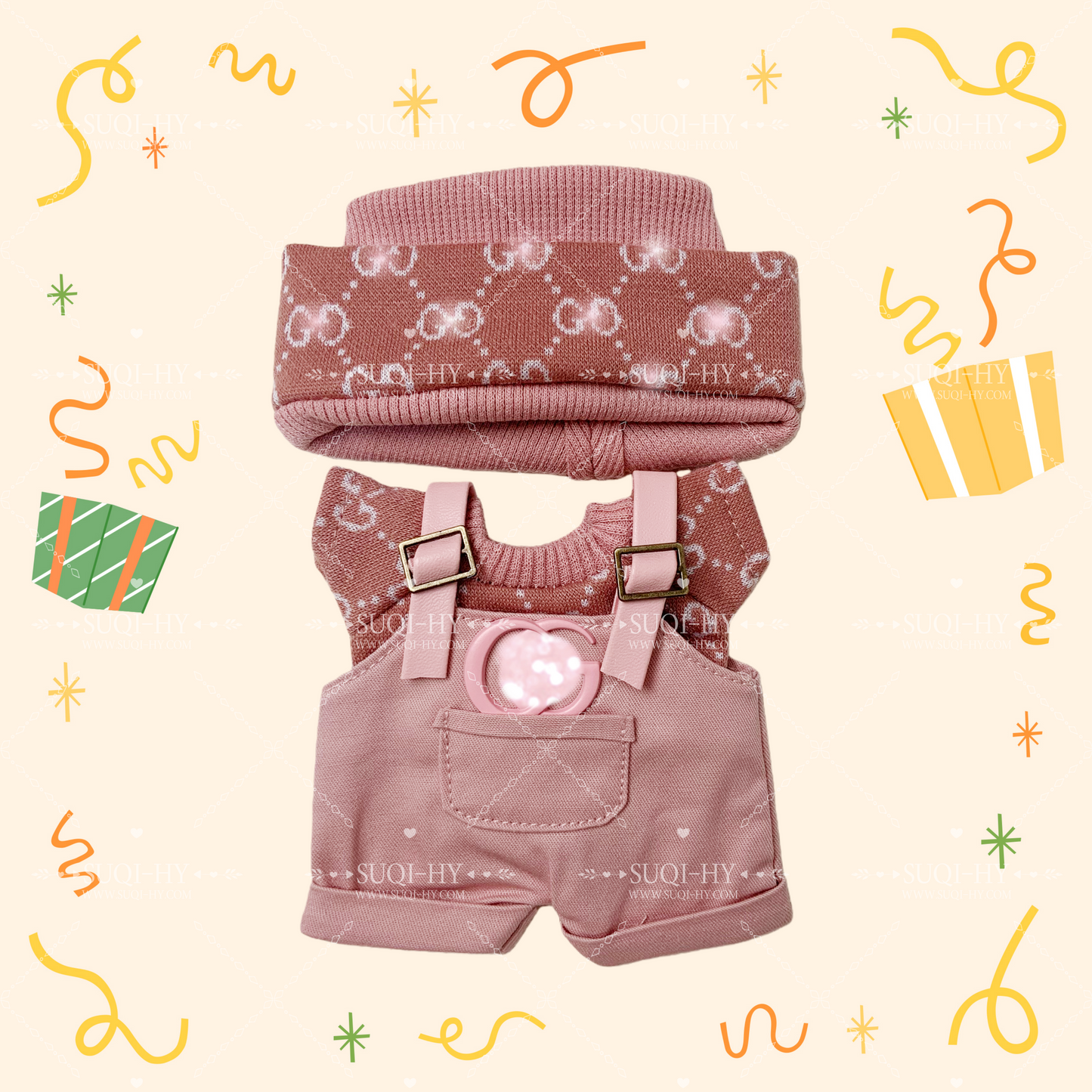 Handmade popular three piece set of pure cotton with designer patterns suitable for 17cm LBB