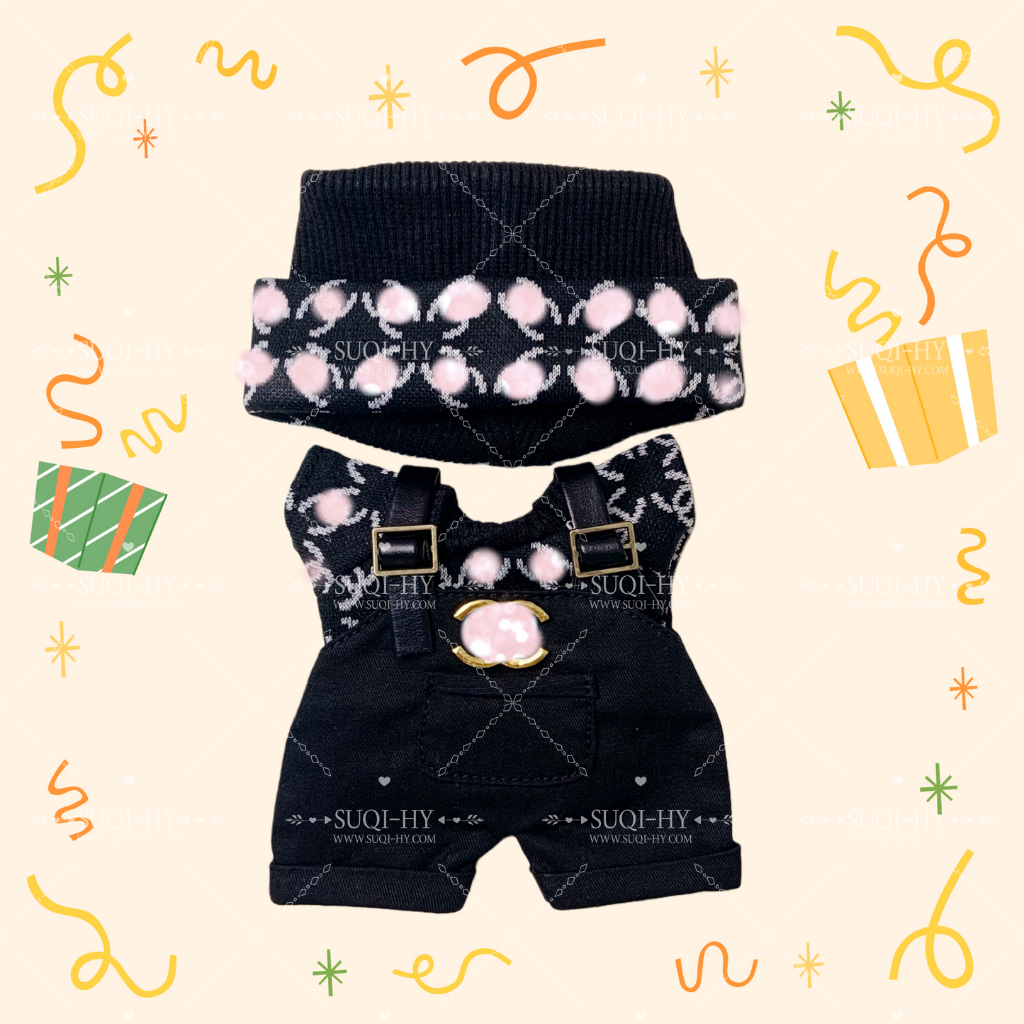 Handmade popular three piece set of pure cotton with designer patterns suitable for 17cm LBB