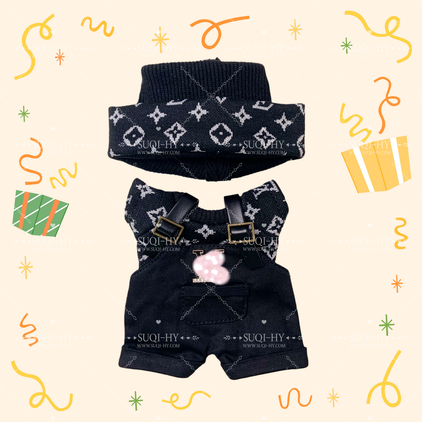 Handmade popular three piece set of pure cotton with designer patterns suitable for 17cm LBB