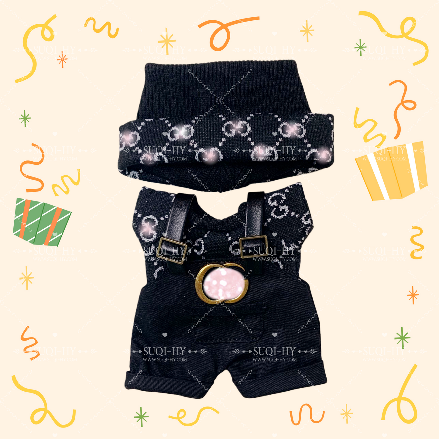 Handmade popular three piece set of pure cotton with designer patterns suitable for 17cm LBB