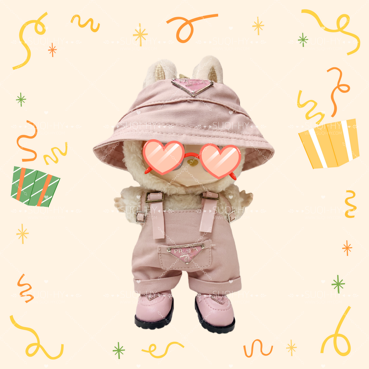 Handmade doll clothes are suitable for plush toys with similar body shapes such as Labubu, LIILA, and Munchki, which are 17cm in size