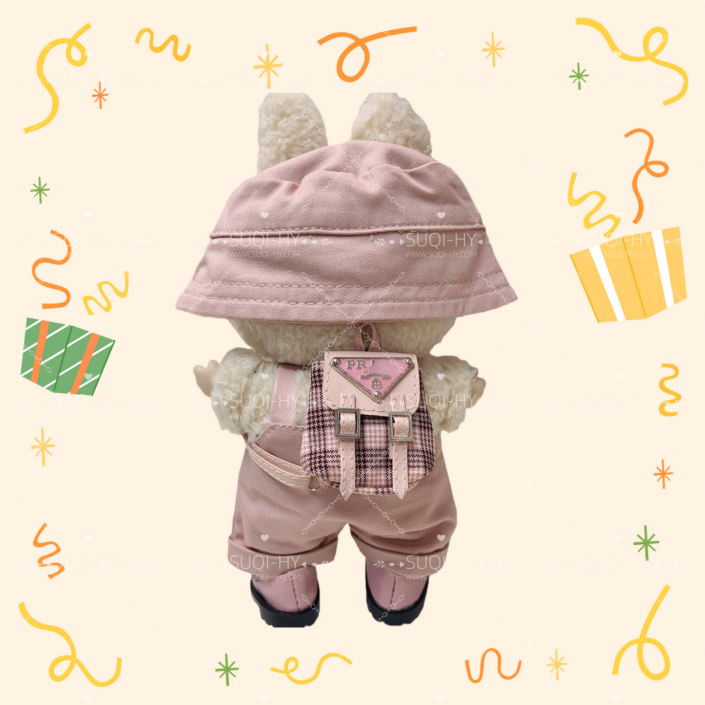 Handmade doll clothes are suitable for plush toys with similar body shapes such as Labubu, LIILA, and Munchki, which are 17cm in size