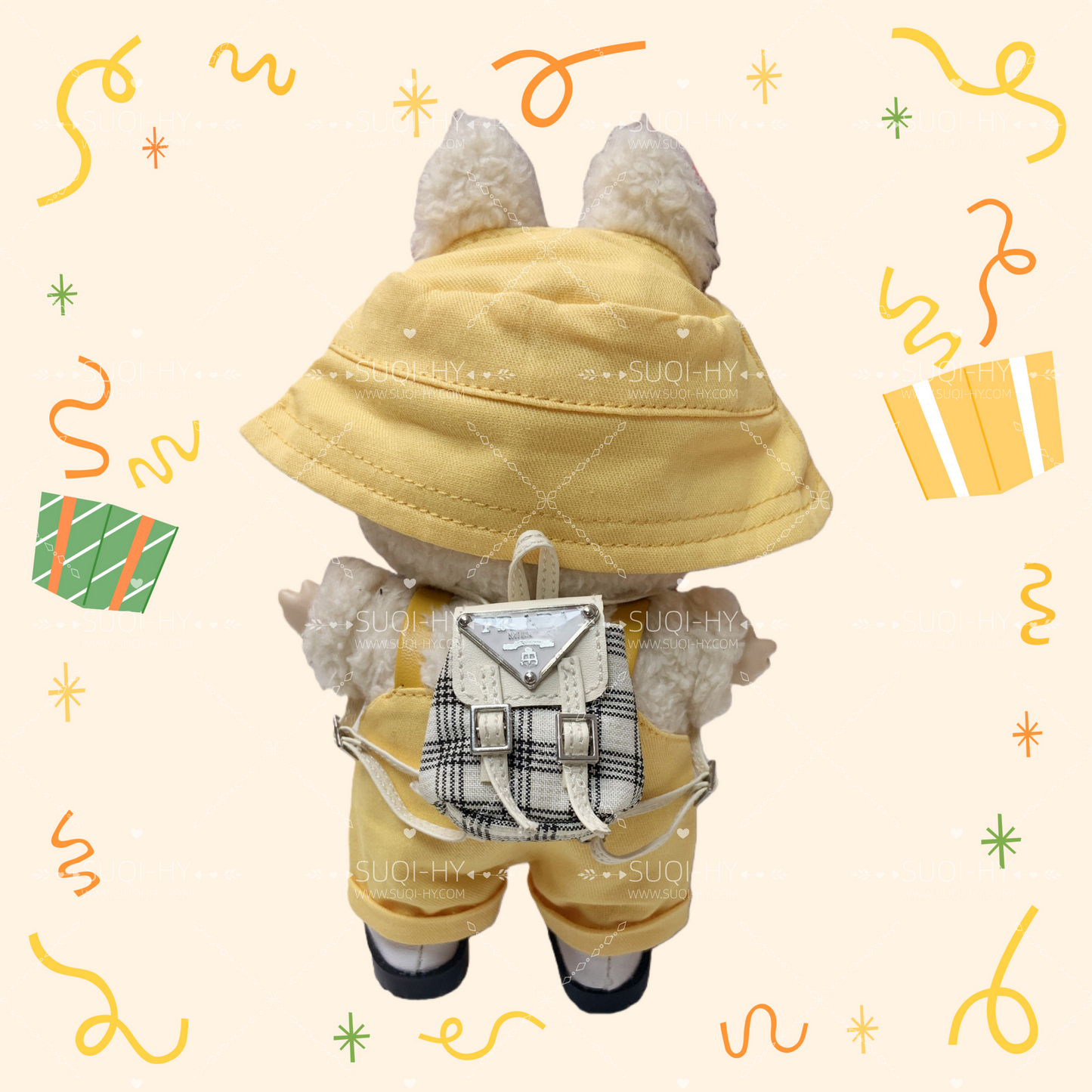 Handmade doll clothes are suitable for plush toys with similar body shapes such as Labubu, LIILA, and Munchki, which are 17cm in size