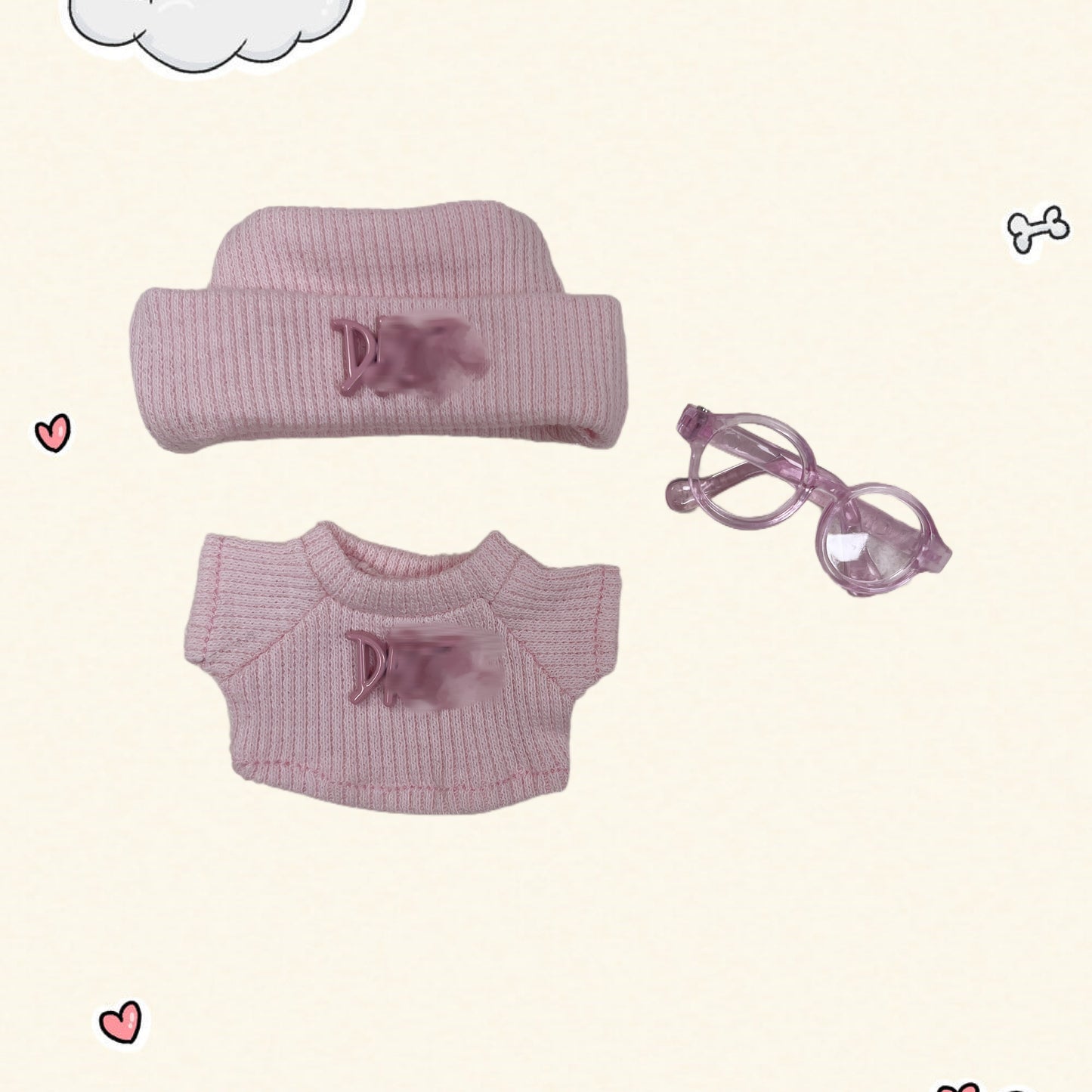 17cm Vinyl Plush Doll Costume Set (Includes Bag, , and Shoes) — Compatible with v1, v2, and v3