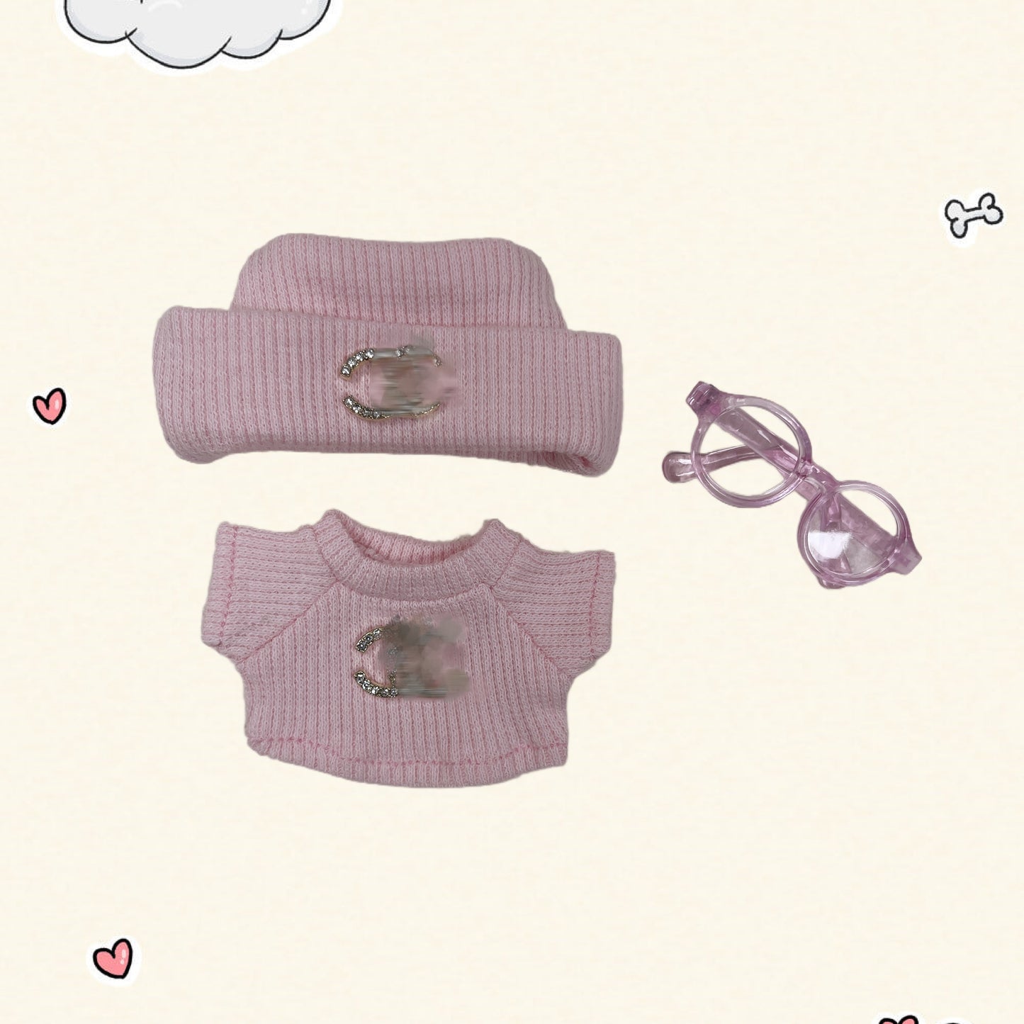 17cm Vinyl Plush Doll Costume Set (Includes Bag, , and Shoes) — Compatible with v1, v2, and v3