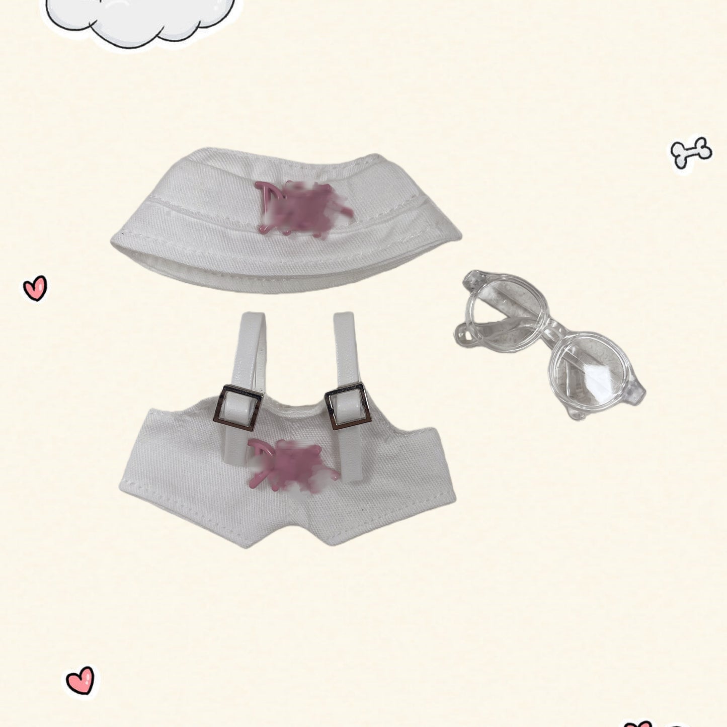 17cm Vinyl Plush Doll Costume Set (Includes Bag, , and Shoes) — Compatible with v1, v2, and v3