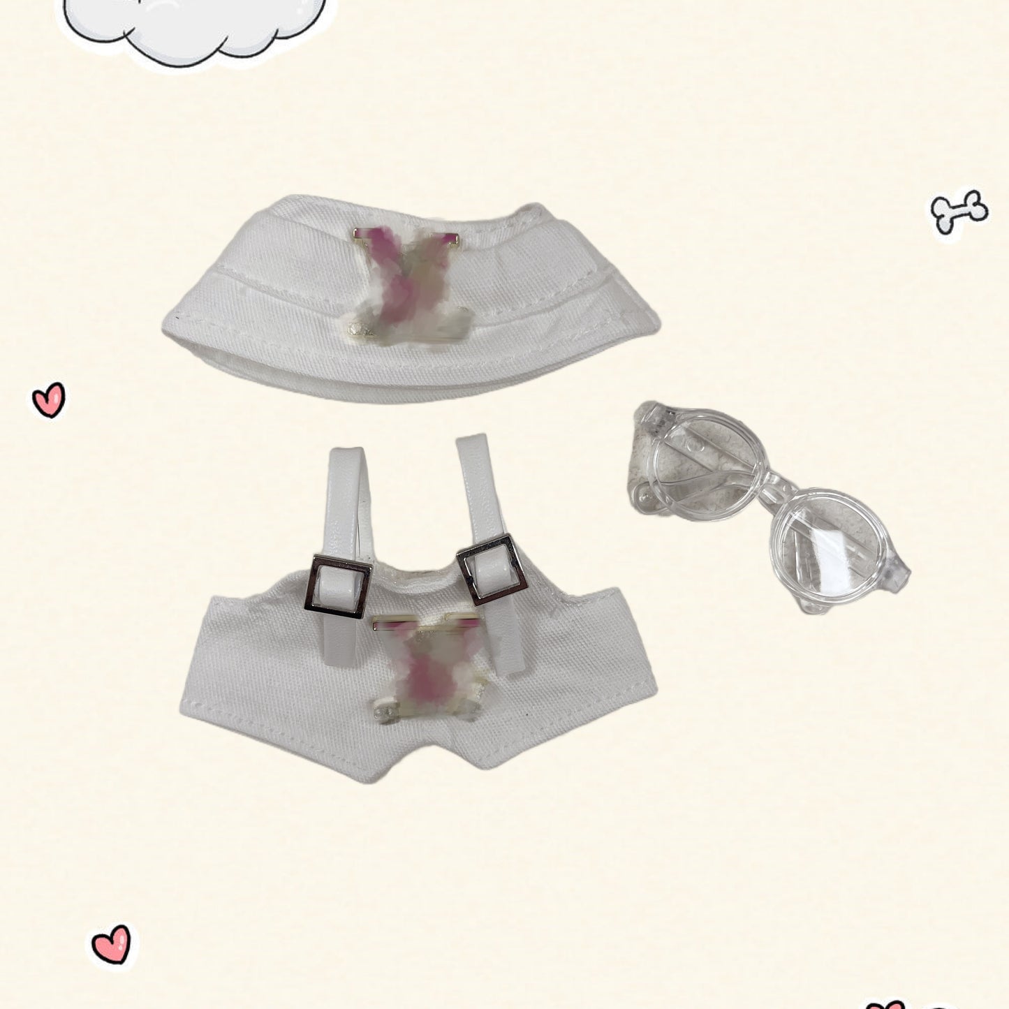 17cm Vinyl Plush Doll Costume Set (Includes Bag, , and Shoes) — Compatible with v1, v2, and v3