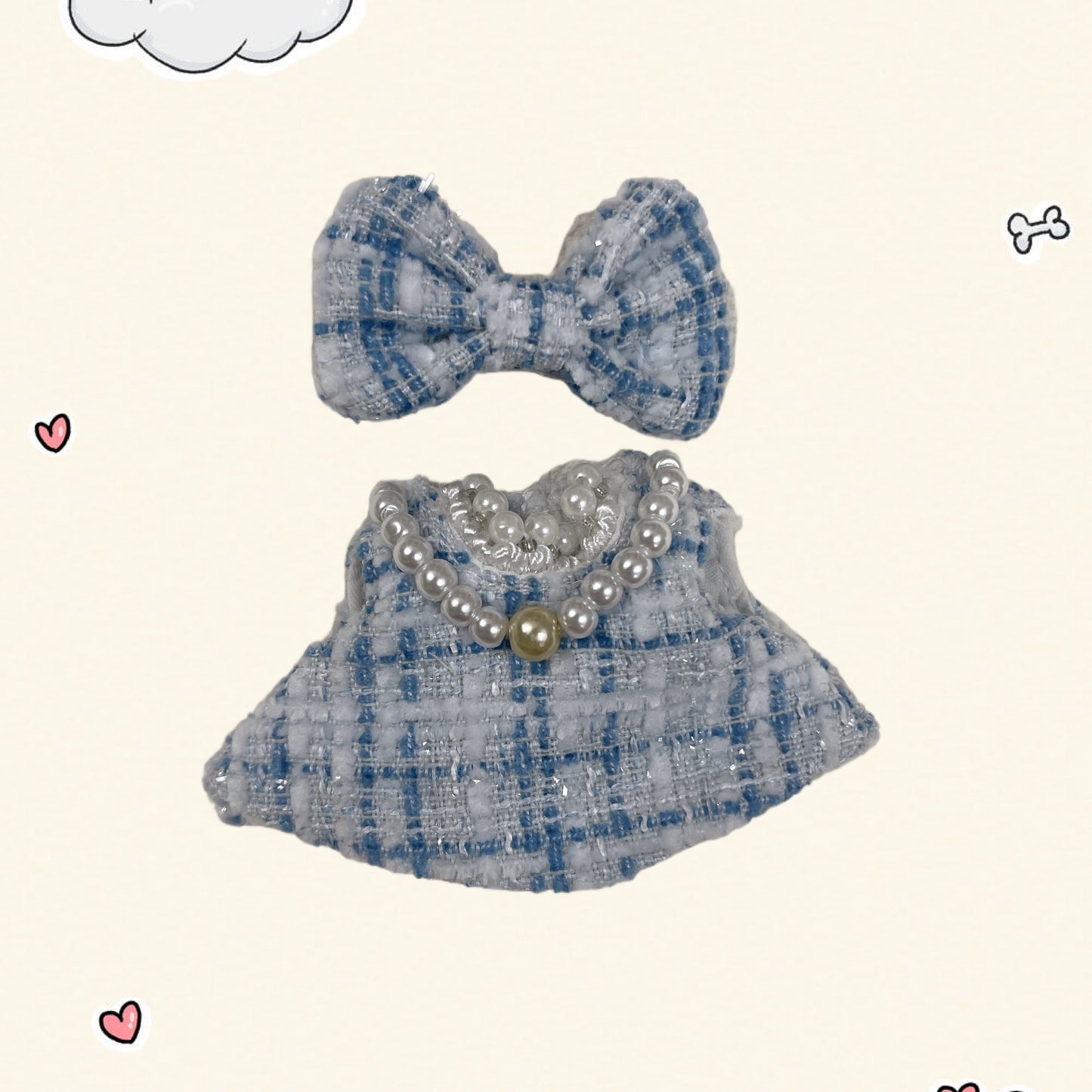 17cm Vinyl Plush Doll Costume Set (Includes Bag, , and Shoes) — Compatible with v1, v2, and v3