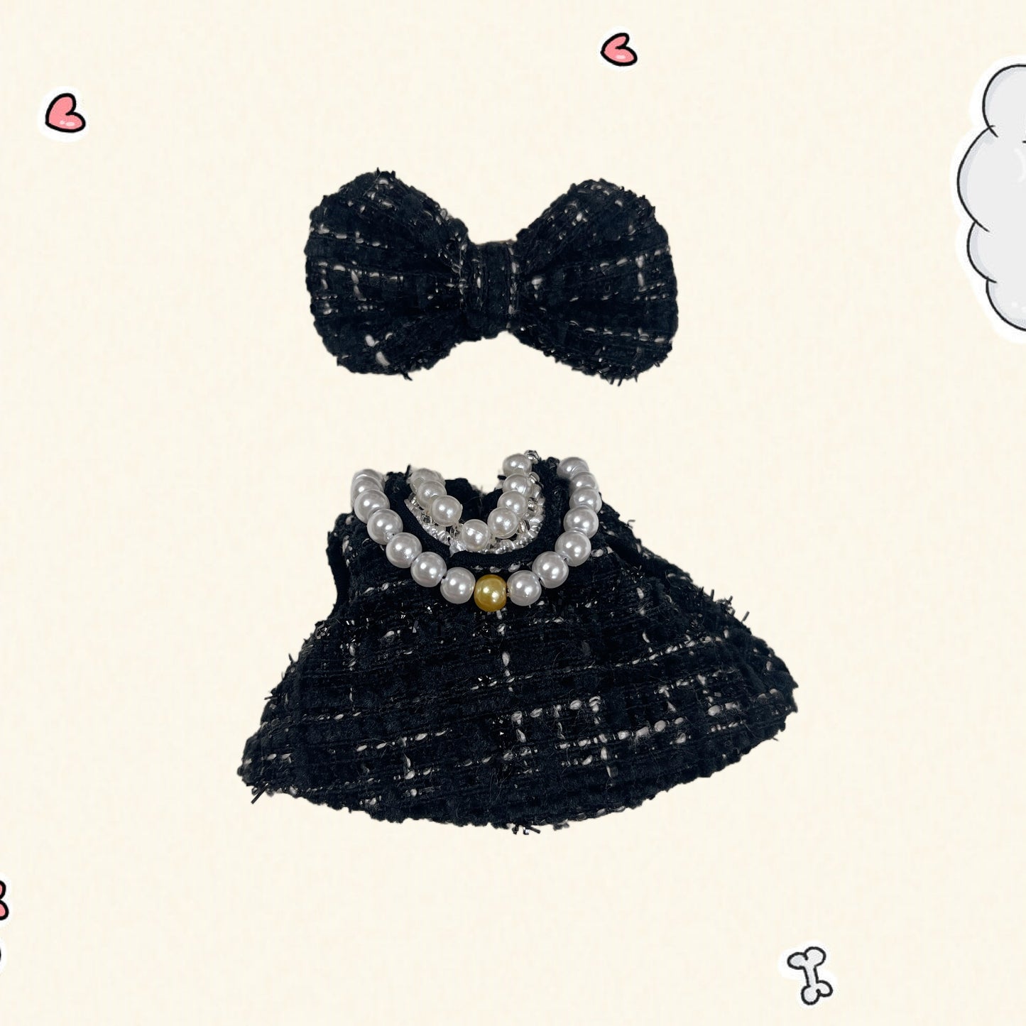 17cm Vinyl Plush Doll Costume Set (Includes Bag, , and Shoes) — Compatible with v1, v2, and v3