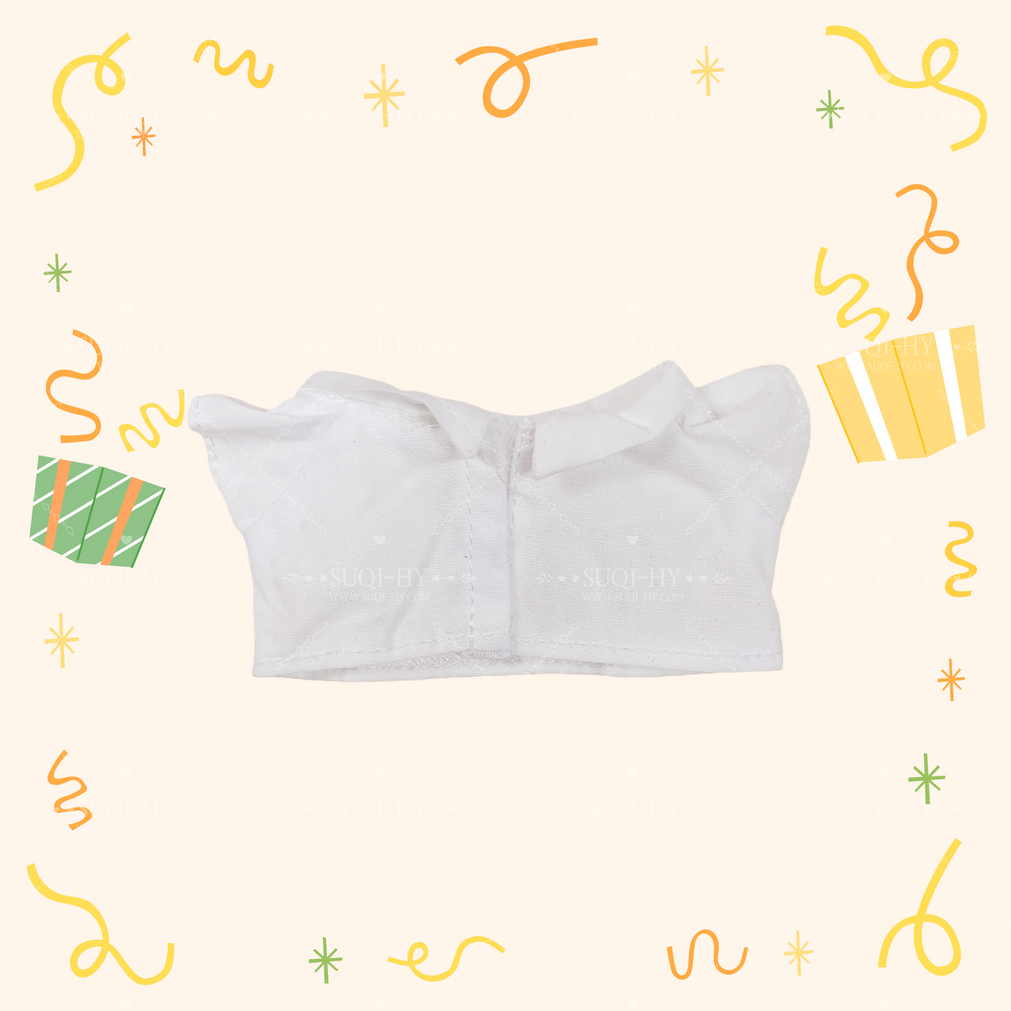 17cm Enamelled Rubber Plush Doll Clothes, Backpack and Glasses - Compatible with v1, v2, v3