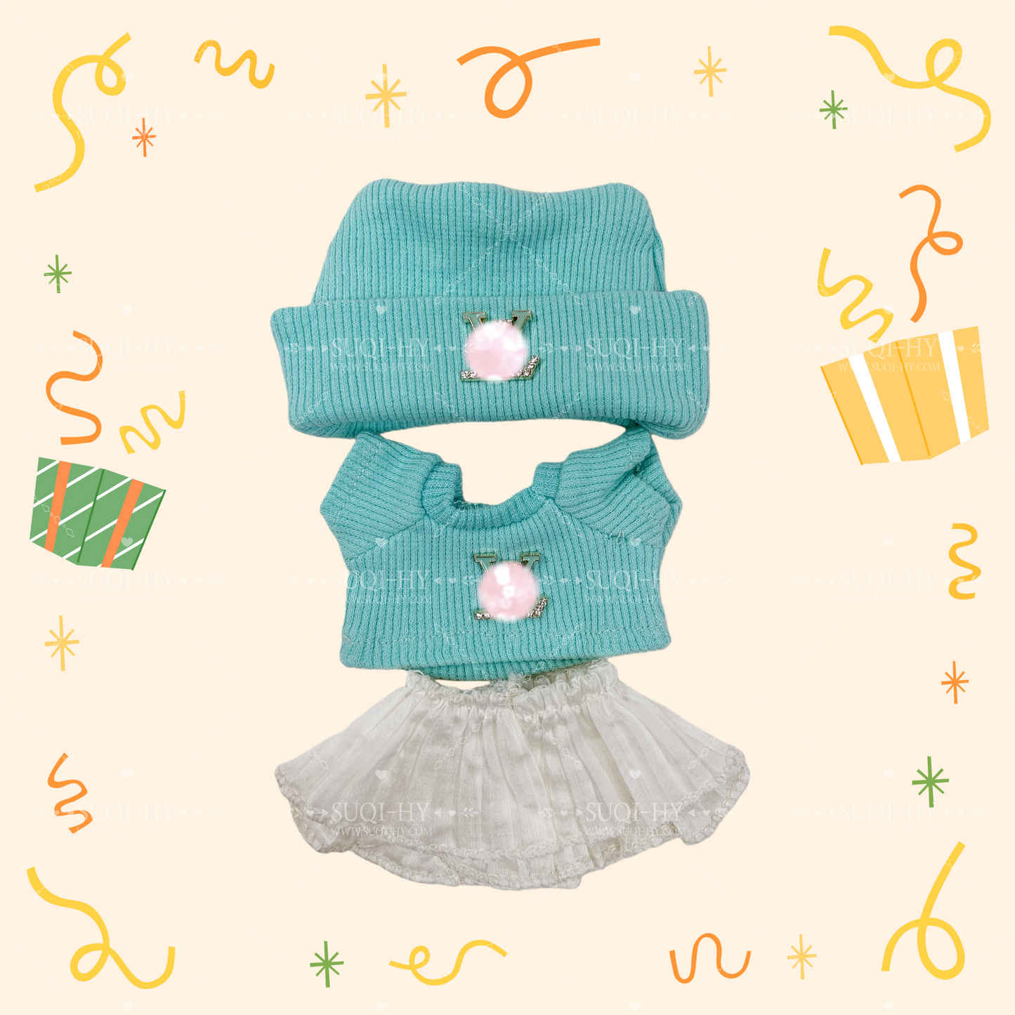 Designer's colorful set suitable for 17cm LBB, with multiple colors and logos to customize and choose from