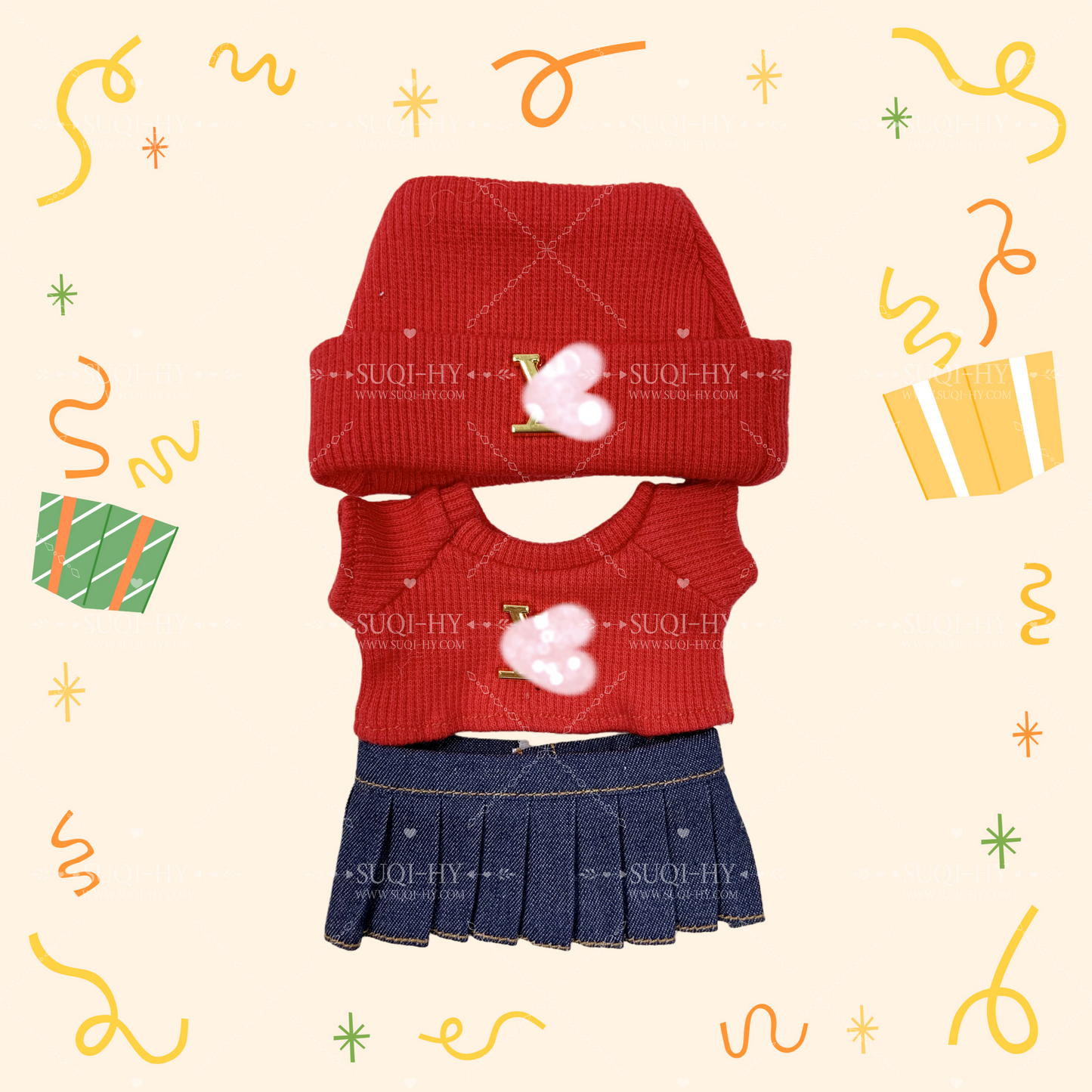 Designer's colorful set suitable for 17cm LBB, with multiple colors and logos to customize and choose from