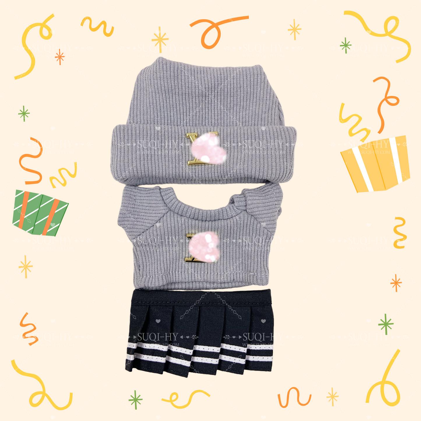 Designer's colorful set suitable for 17cm LBB, with multiple colors and logos to customize and choose from