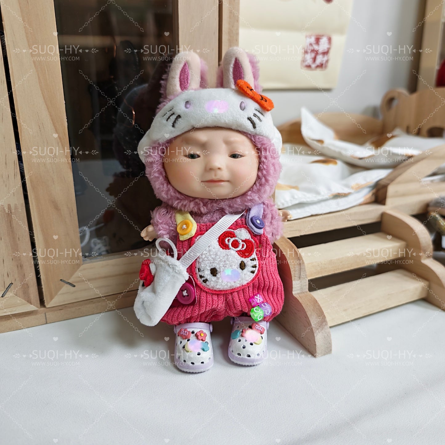 Cute plush HK /KUKU set,Other SanSanr character clothing suitable for 17cm lafufu