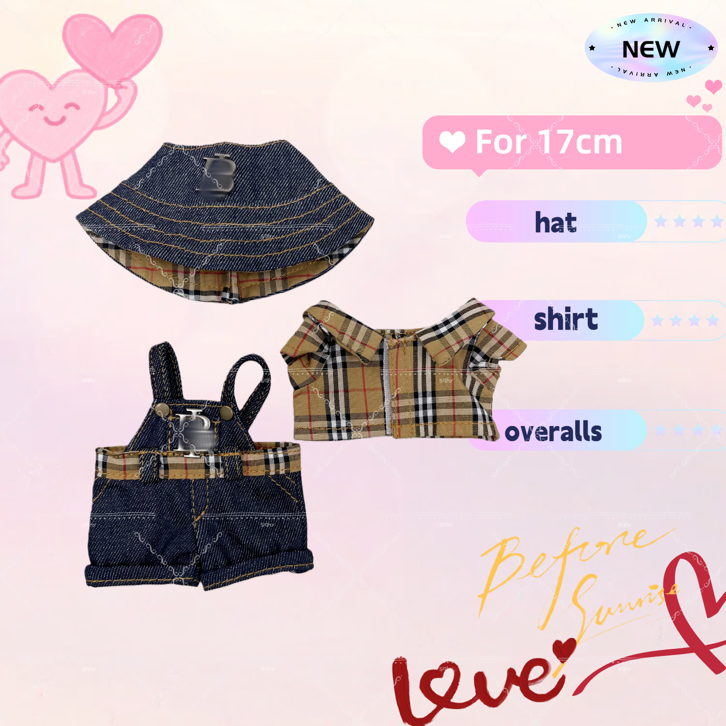 17cm Vinyl Plush Doll Costume Set (Includes Bag, , and Shoes) — Compatible with v1, v2, and v3