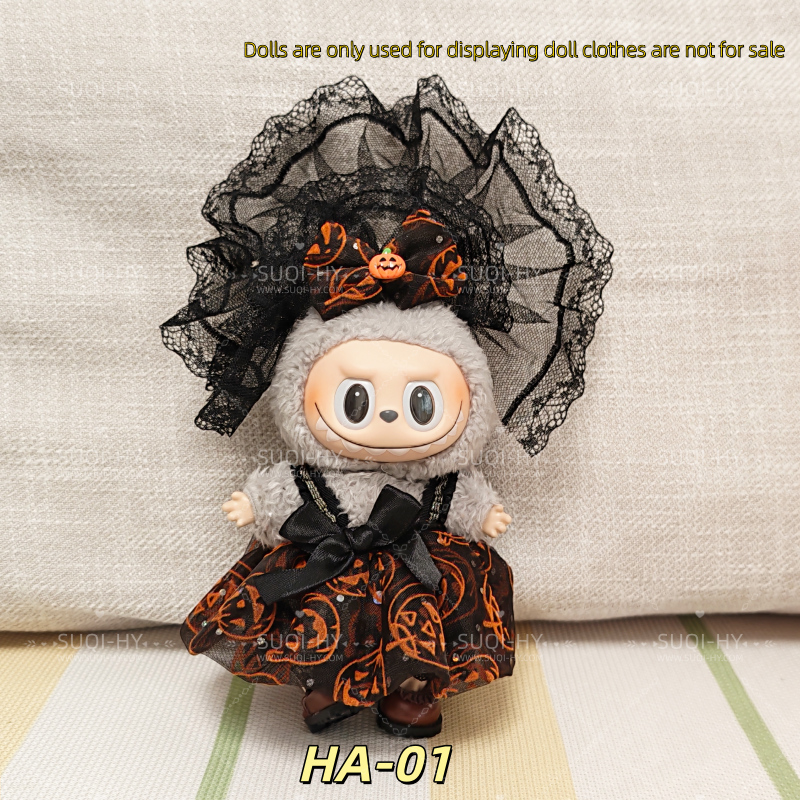 Halloween outfit decoration: suitable for wrapping 17cm plush toys around 10cm tall plush toy clothes