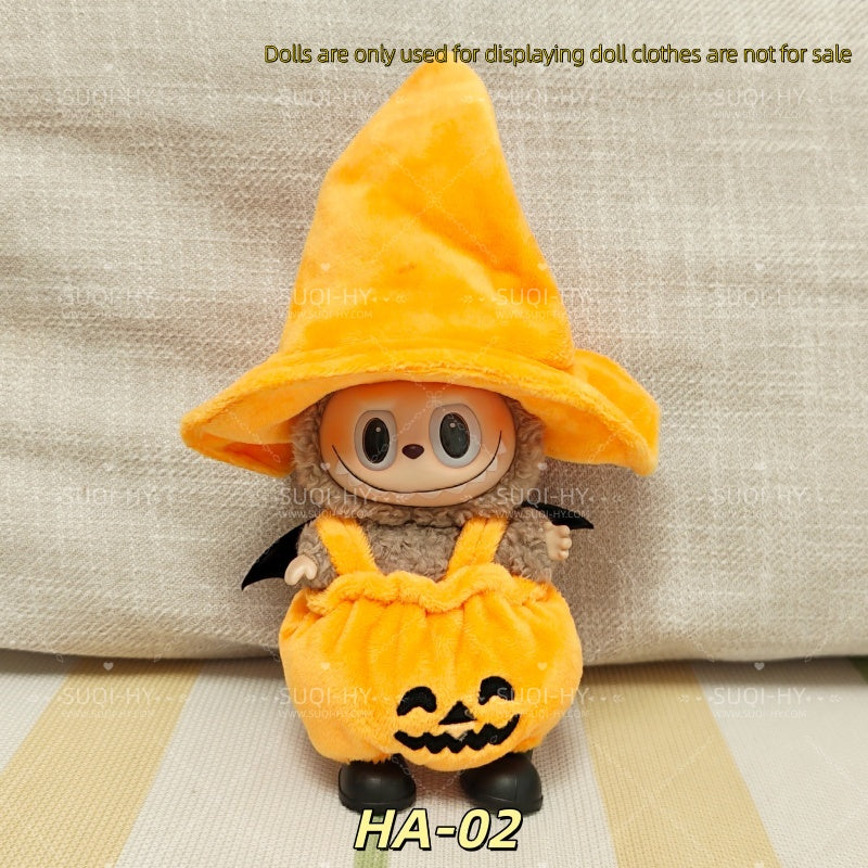 Halloween outfit decoration: suitable for wrapping 17cm plush toys around 10cm tall plush toy clothes
