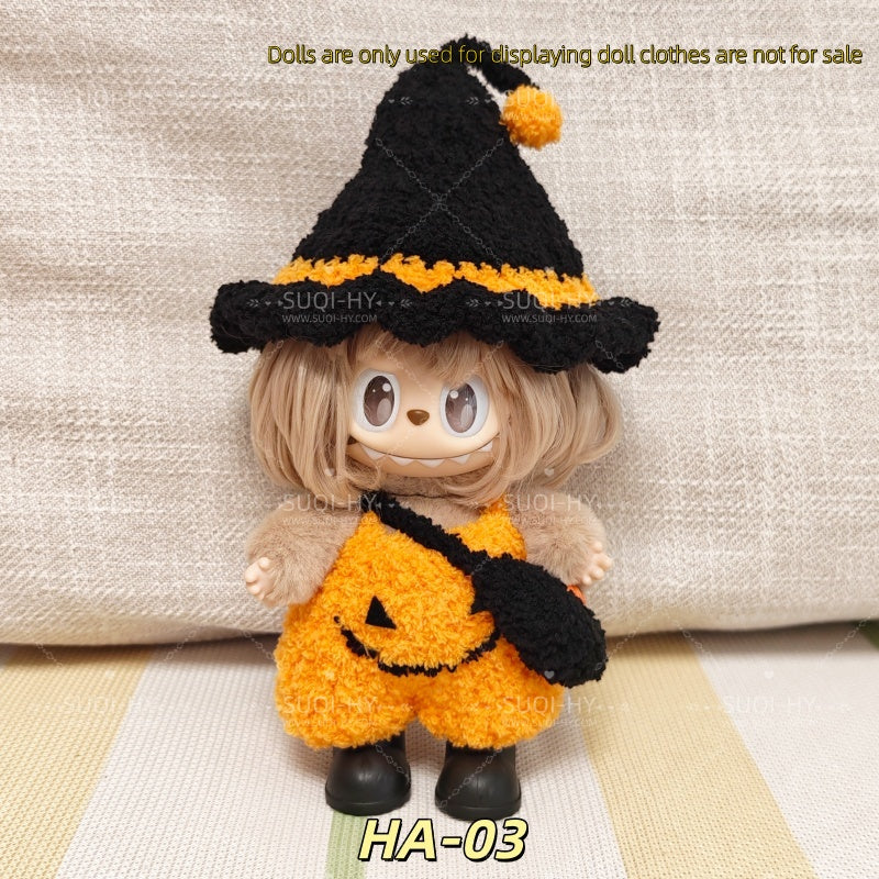 Halloween outfit decoration: suitable for wrapping 17cm plush toys around 10cm tall plush toy clothes