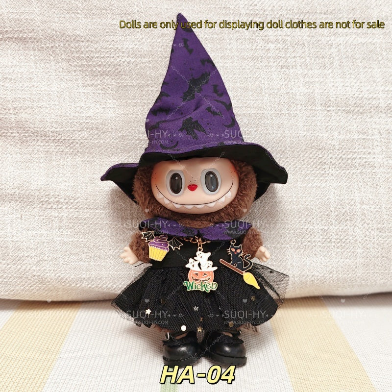 Halloween outfit decoration: suitable for wrapping 17cm plush toys around 10cm tall plush toy clothes