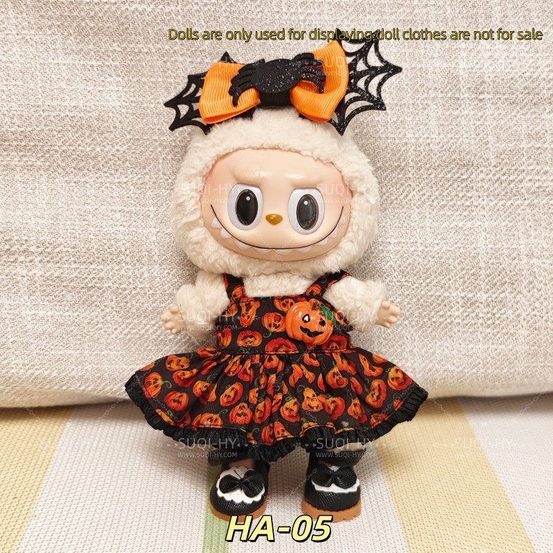 Halloween outfit decoration: suitable for wrapping 17cm plush toys around 10cm tall plush toy clothes