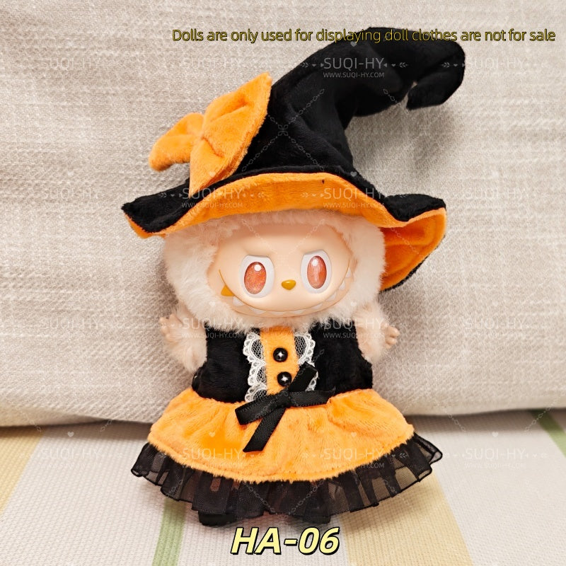 Halloween outfit decoration: suitable for wrapping 17cm plush toys around 10cm tall plush toy clothes