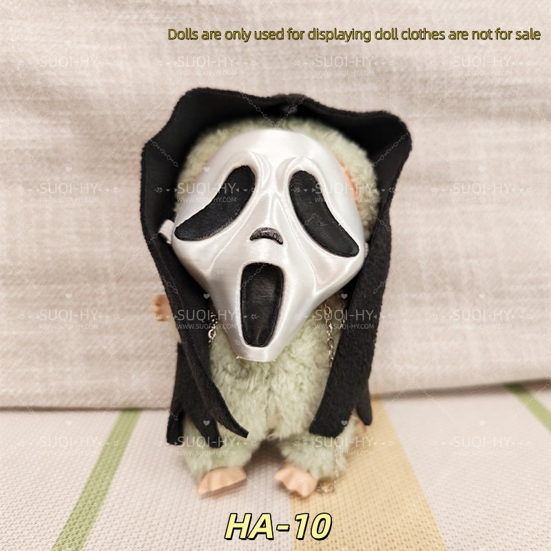 Halloween outfit decoration: suitable for wrapping 17cm plush toys around 10cm tall plush toy clothes