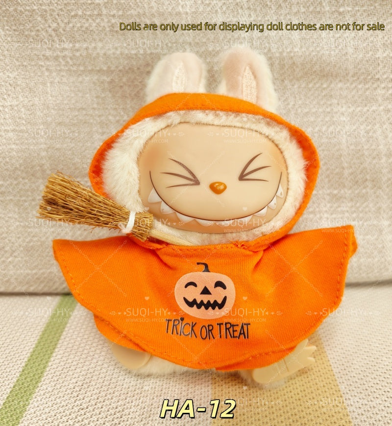 Halloween outfit decoration: suitable for wrapping 17cm plush toys around 10cm tall plush toy clothes