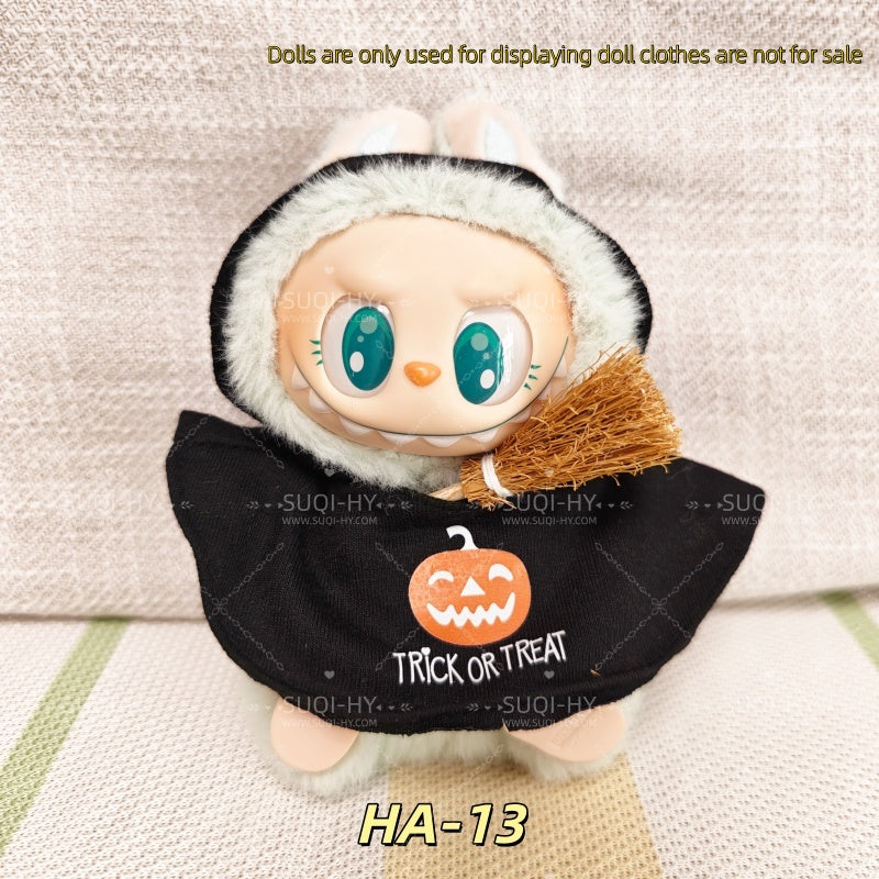 Halloween outfit decoration: suitable for wrapping 17cm plush toys around 10cm tall plush toy clothes