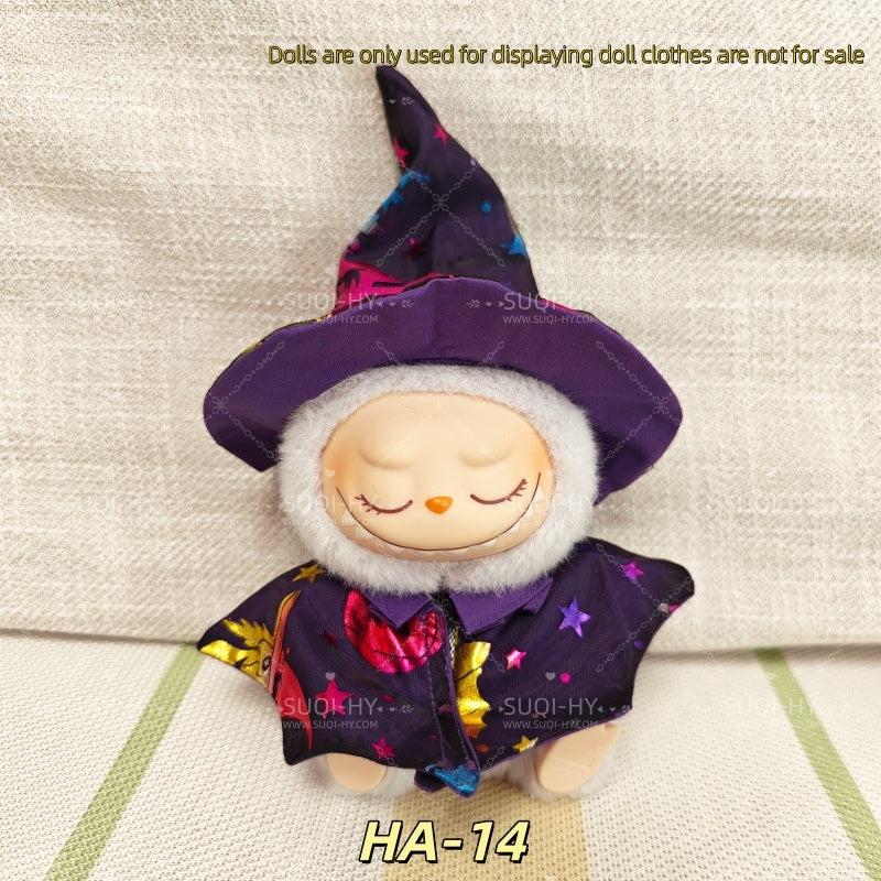Halloween outfit decoration: suitable for wrapping 17cm plush toys around 10cm tall plush toy clothes