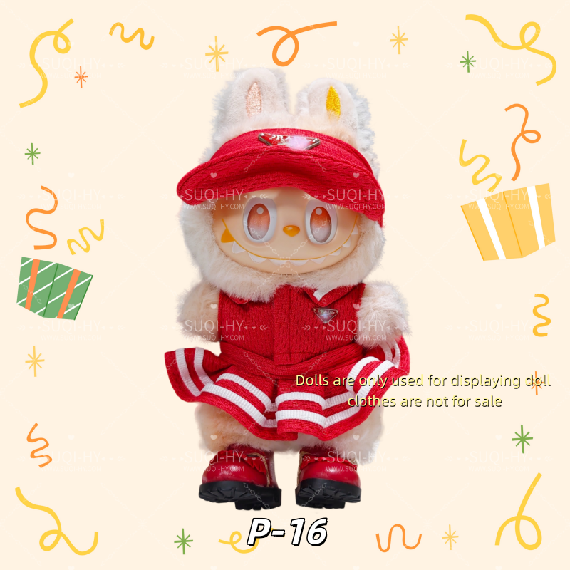 Pra-da Set Part 2：Handmade doll clothes are suitable for plush toys with similar body shapes such as Labubu, LIILA, and Munchki, which are 17cm in size