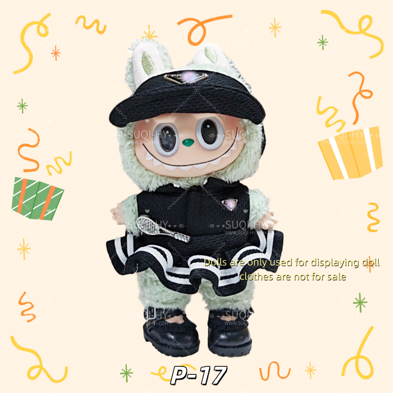 Pra-da Set Part 2：Handmade doll clothes are suitable for plush toys with similar body shapes such as Labubu, LIILA, and Munchki, which are 17cm in size