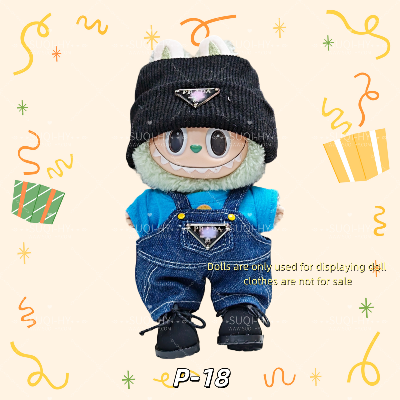Pra-da Set Part 2：Handmade doll clothes are suitable for plush toys with similar body shapes such as Labubu, LIILA, and Munchki, which are 17cm in size