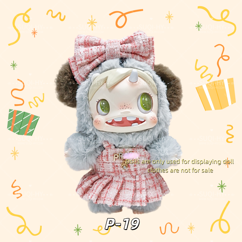 Pra-da Set Part 2：Handmade doll clothes are suitable for plush toys with similar body shapes such as Labubu, LIILA, and Munchki, which are 17cm in size