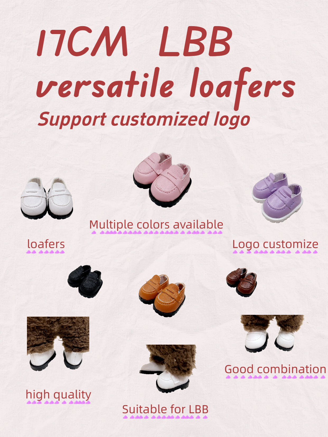 Handmade for 17cm LBB Plush Vinyl FigureCompatible with V1/V2/V3Macaron Sitting Party Warning: High Energy Ahead